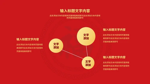 红色中国风金虎纳福虎年传统节日PPT模板