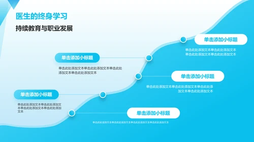 蓝色插画风医生医疗行业通用PPT模板