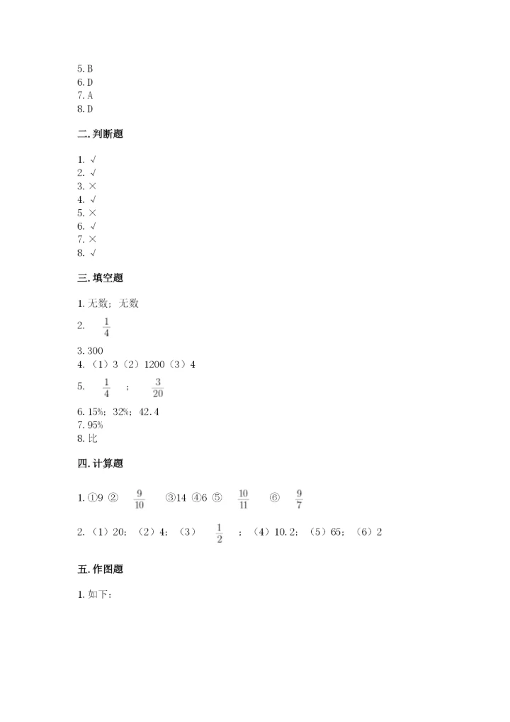 六年级上册数学期末测试卷附完整答案（全国通用）.docx