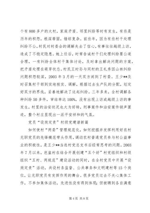 山村里的女强人——村党总支部书记先进事迹.docx
