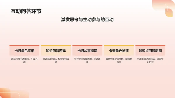 红色卡通风可爱卡通通用教学PPT模板