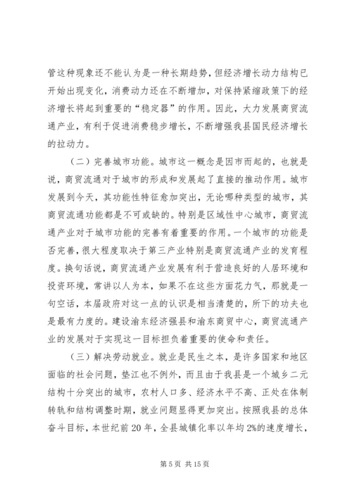 副县长在商贸流通产业工作会议讲话.docx