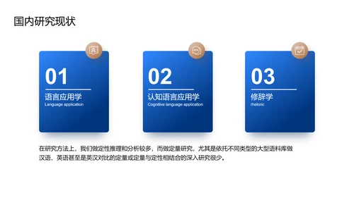 蓝色现代商务国际文化语言研究PPT模板