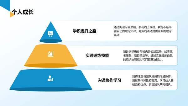 蓝色简约风学生会干事述职报告PPT模板