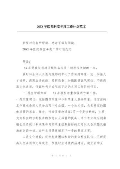 20XX年医院科室年度工作计划范文.docx