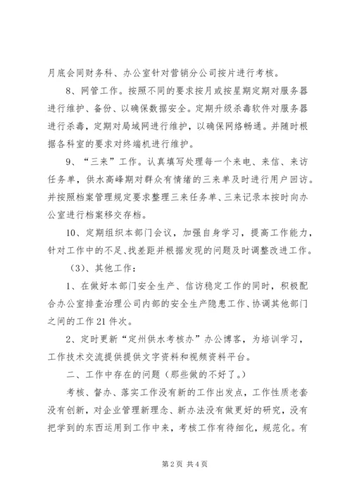 考核办工作总结及工作安排.docx