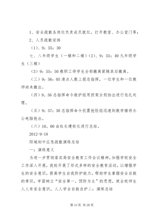 阳城初中防震紧急疏散安全演练方案.docx