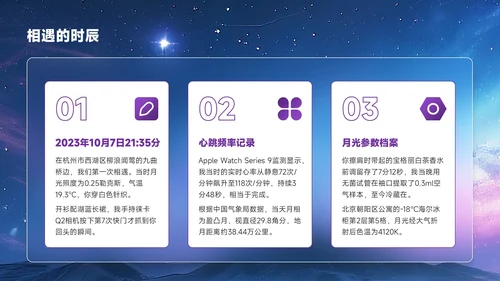 紫色创意风七夕文化月下告白余生多指教PPT模板