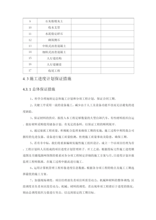 某市政道路工程施工进度计划和保障措施.docx