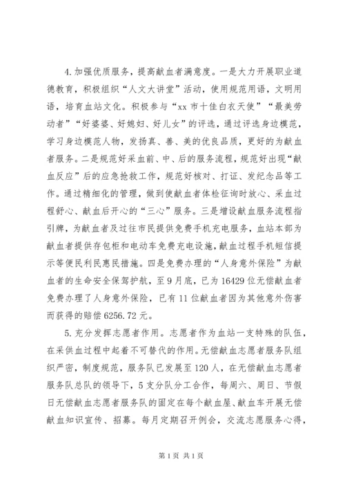 XX年度血站工作总结.docx