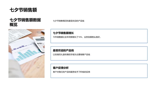 七夕销售业绩汇报PPT模板