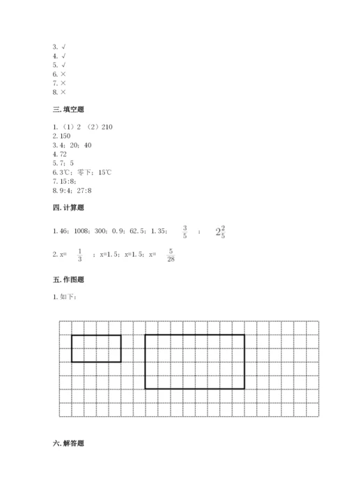 六年级下册数学期末测试卷加解析答案.docx