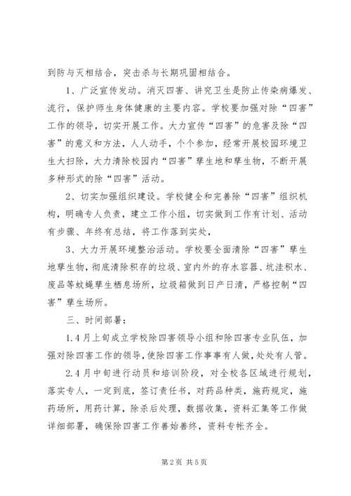 方上桥中学除四害工作计划 (4).docx