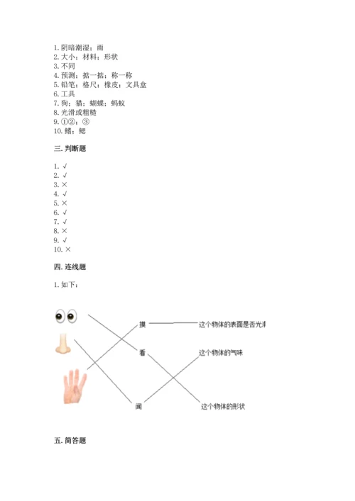 教科版一年级下册科学期末测试卷附精品答案.docx