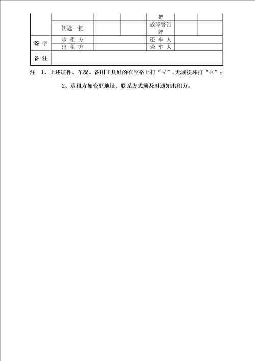 公司车辆交接单全新