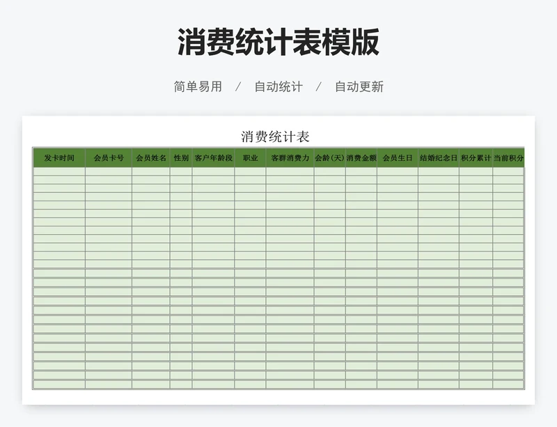 消费统计表模版