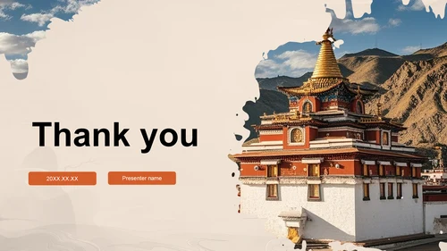 橙色摄影风西藏旅行攻略PPT主题