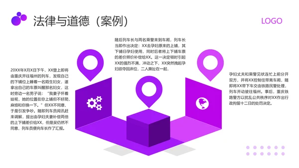 紫色商务职业道德与法律PPT模板宣传PPT动态PPT