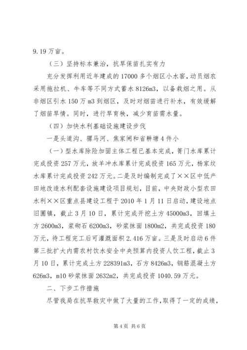 抗大旱保民生促春耕三月份工作汇报.docx