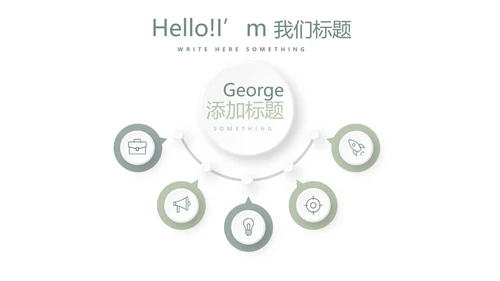 绿色小清新微立体述职报告通用PPT动态模板