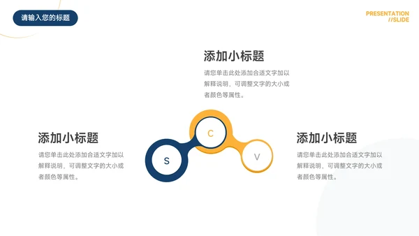 黄蓝商务简约实用工作总结汇报PPT模板