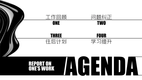 纯黑杂志风年中述职PPT模板