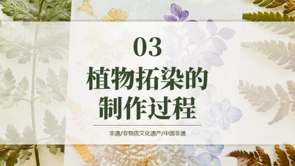 植物拓染非遗传承通用PPT模板