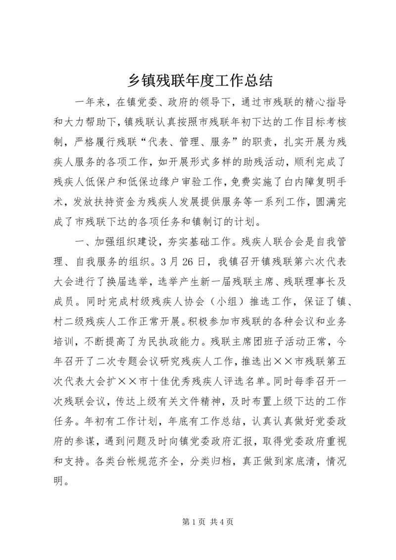 乡镇残联年度工作总结.docx