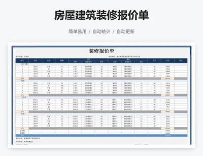 房屋建筑装修报价单