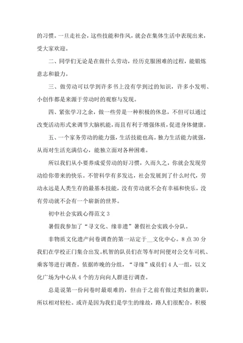 初中社会实践心得范文.docx