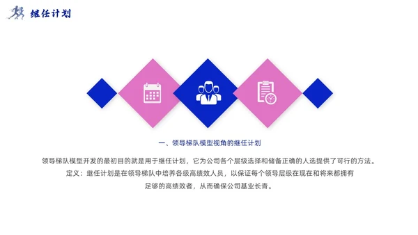 领导梯队建设插画商务蓝色风PPT模板团队建设