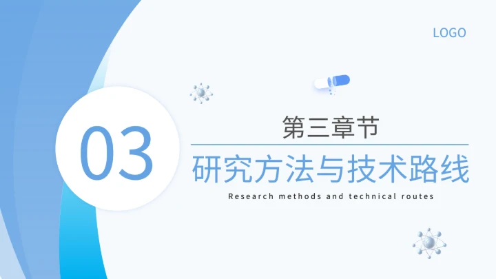 蓝色简约风药物分子的合成与活性研究开题答辩PPT