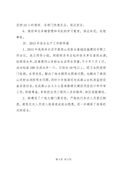 县广播电视局安全生产工作报告.docx