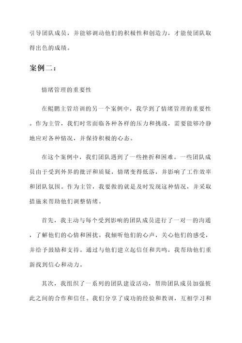 鲲鹏主管培训心得体会