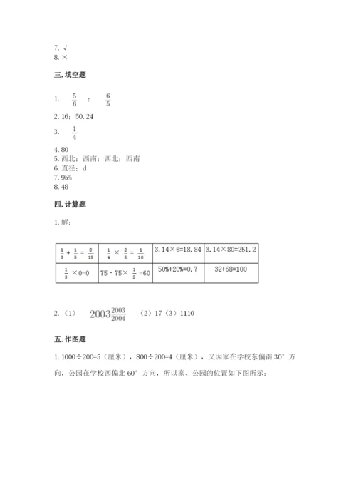 小学数学六年级上册期末卷附答案（培优a卷）.docx