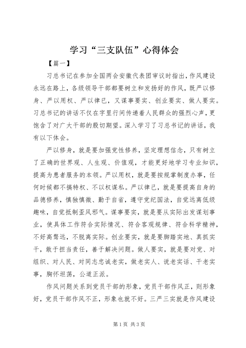 学习“三支队伍”心得体会 (4).docx