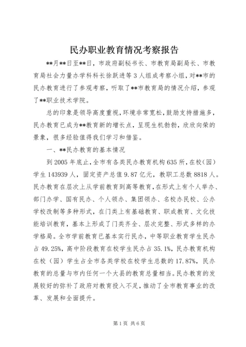 民办职业教育情况考察报告.docx