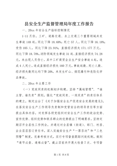 县安全生产监督管理局年度工作报告 (2).docx