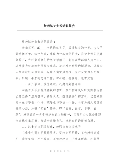 敬老院护士长述职报告.docx