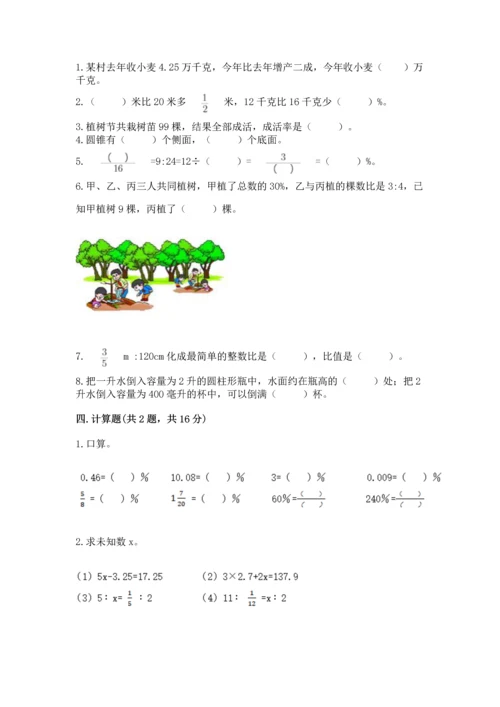 小学六年级下册数学期末测试卷含完整答案（名师系列）.docx