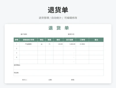 退货单