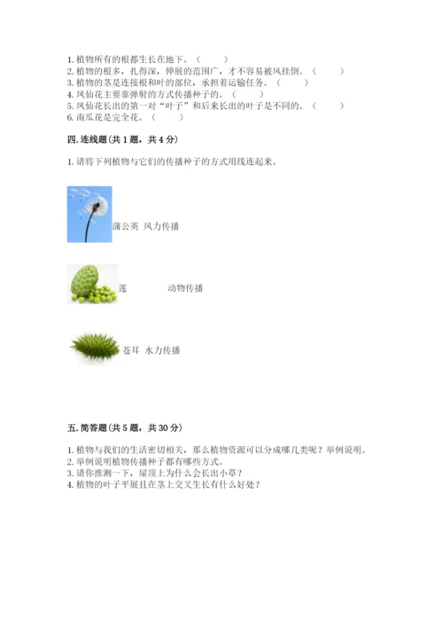 教科版科学四年级下册第一单元《植物的生长变化》测试卷完整版.docx