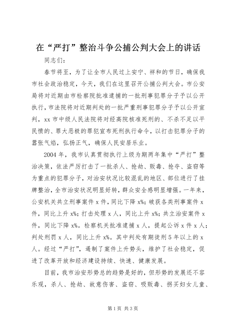 在“严打”整治斗争公捕公判大会上的讲话.docx