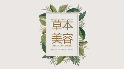 绿色清新草本美容护肤工作总结PPT