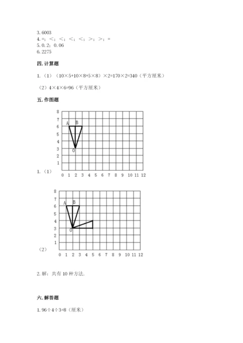 人教版数学五年级下册期末测试卷含答案【突破训练】.docx