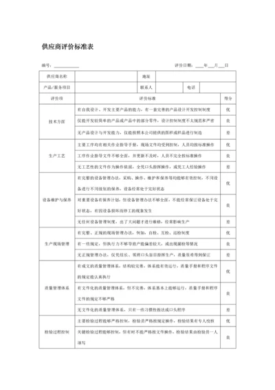 供应商评价标准表.docx