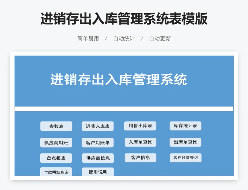 进销存出入库管理系统表模版