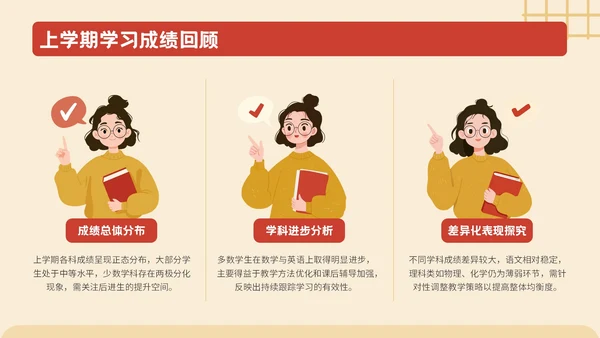 橙红色插画风开学家长会通用PPT模板
