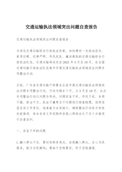 交通运输执法领域突出问题自查报告.docx