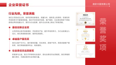 红色简约风荣誉